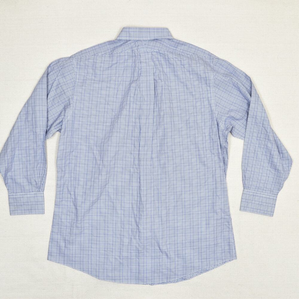 Brooks Brothers Men's Button Up Shirt Cotton Blue Size 17 - 2/3 Slim Fit No Iron - Picture 3 of 8